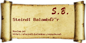Steindl Balambér névjegykártya